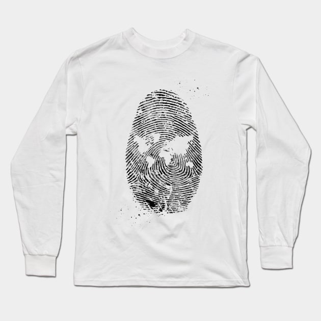 Fingerprint Long Sleeve T-Shirt by erzebeth